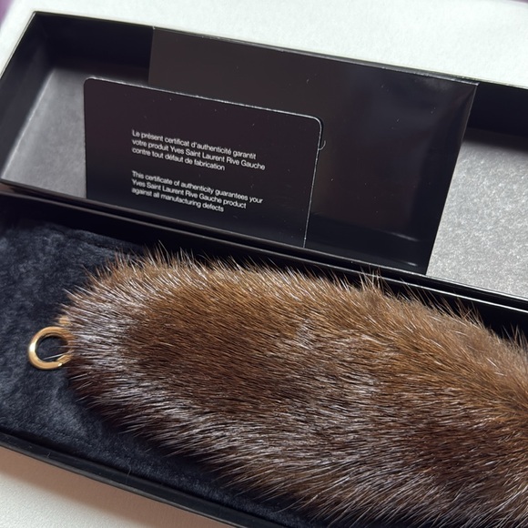 Yves Saint Laurent YSL Mink Fur Bracelet Bag Charm - Picture 3 of 11